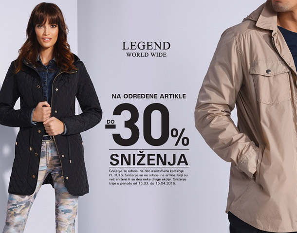 Sniženje u Legend prodavnici na kolekciju proleće/leto!