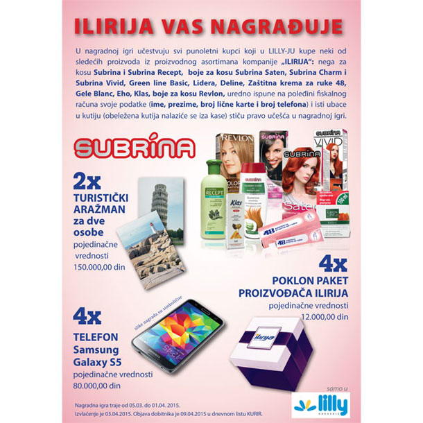 Nagradna igra - Ilirija vas nagrađuje