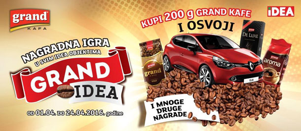 Uživajte u Grand kafi i osvojite Renault Clio