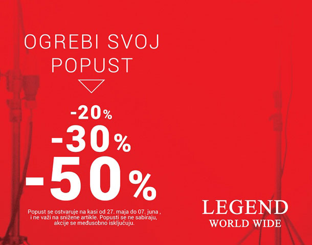 Akcija OGREBI SVOJ POPUST u prodavnici Legend
