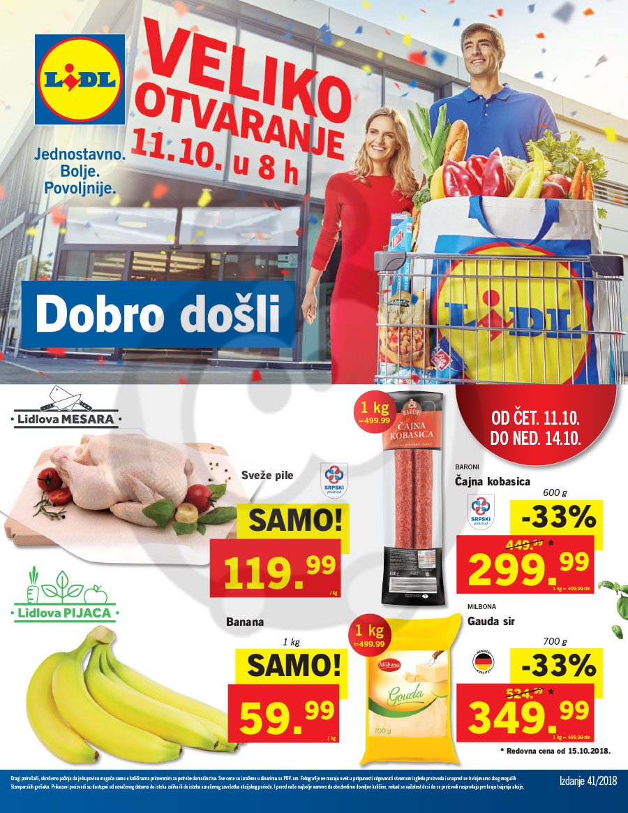 LIDL SRBIJA Katalog Akcija OTVARANJE 11.10. - 17.10.2018. | Kuda u Kupovinu