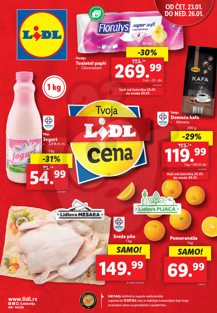 LIDL SRBIJA Katalog Akcija 23.01. 29.01.2020. Kuda u Kupovinu