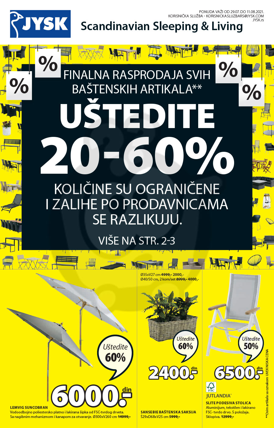 JYSK Katalog Akcija 29.07. - 11.08.2021. | Kuda u Kupovinu