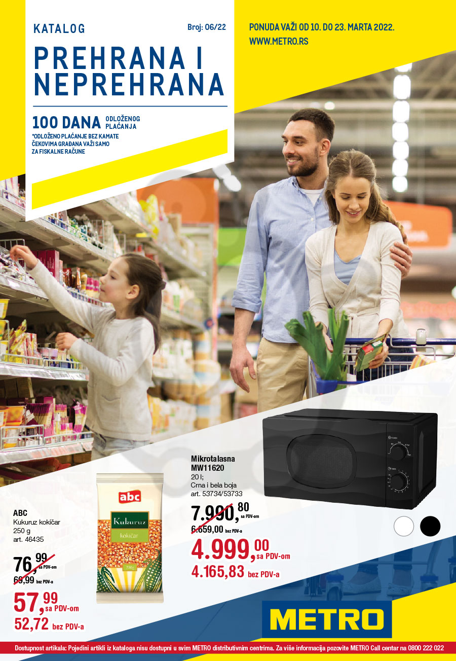 Metro Katalog Akcija Hrana i Neprehrana 10.03. 23.03.2022. Kuda u