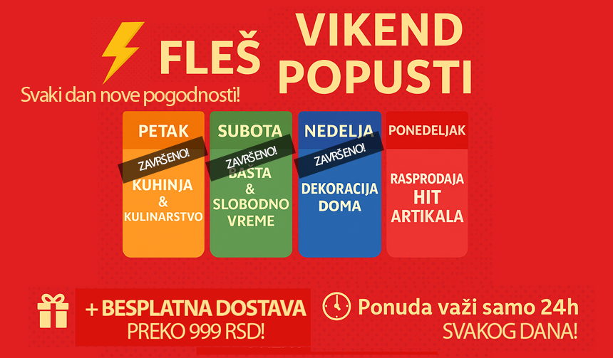 Fleš Vikend Popusti - Ponedeljak