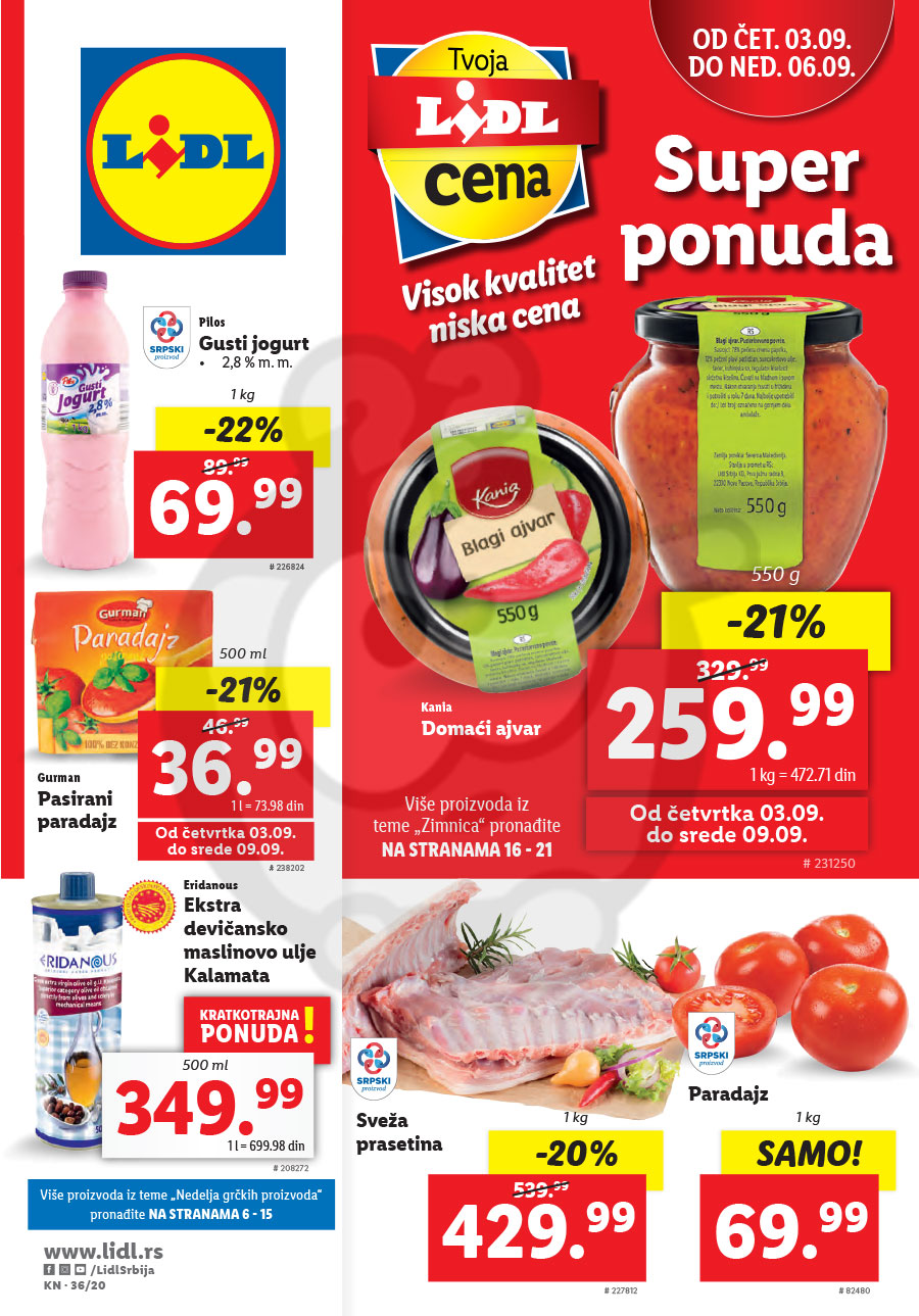 LIDL SRBIJA Katalog Akcija 03.09. - 09.09.2020. | Kuda u Kupovinu