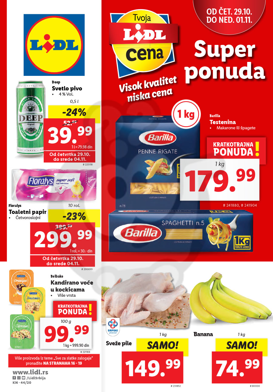 LIDL SRBIJA Katalog Akcija 29.10. 04.11.2020. Kuda u Kupovinu