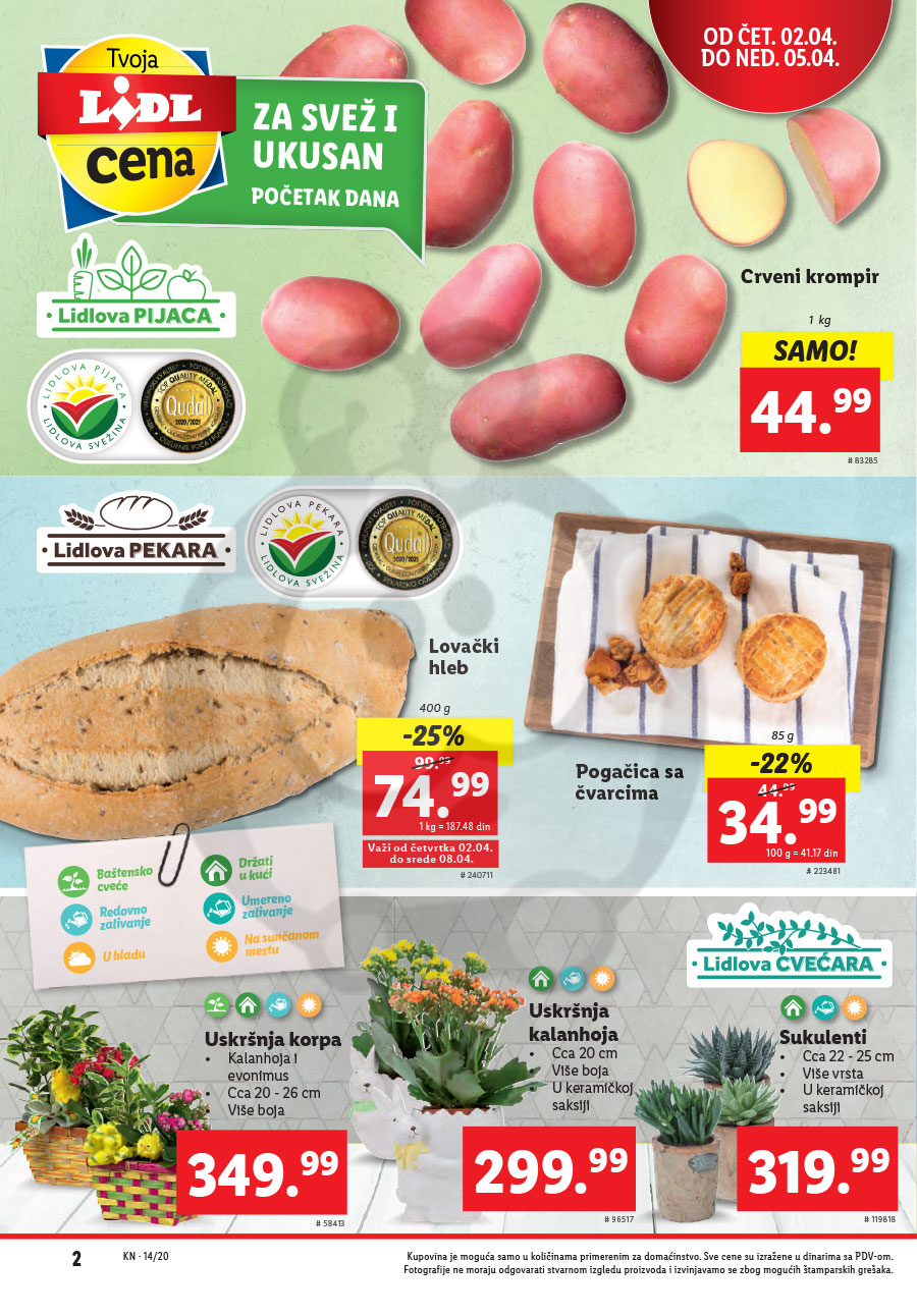 LIDL SRBIJA Katalog Akcija Hrana 02.04. 08.04.2020. Kuda u Kupovinu