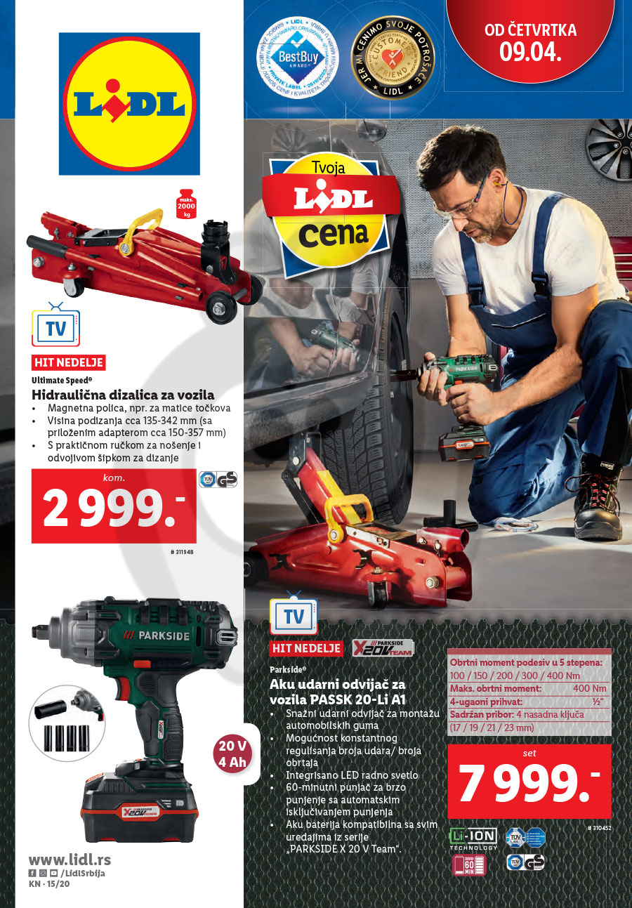 LIDL SRBIJA Katalog Akcija Neprehrana 09.04. - 15.04.2020. | Kuda u