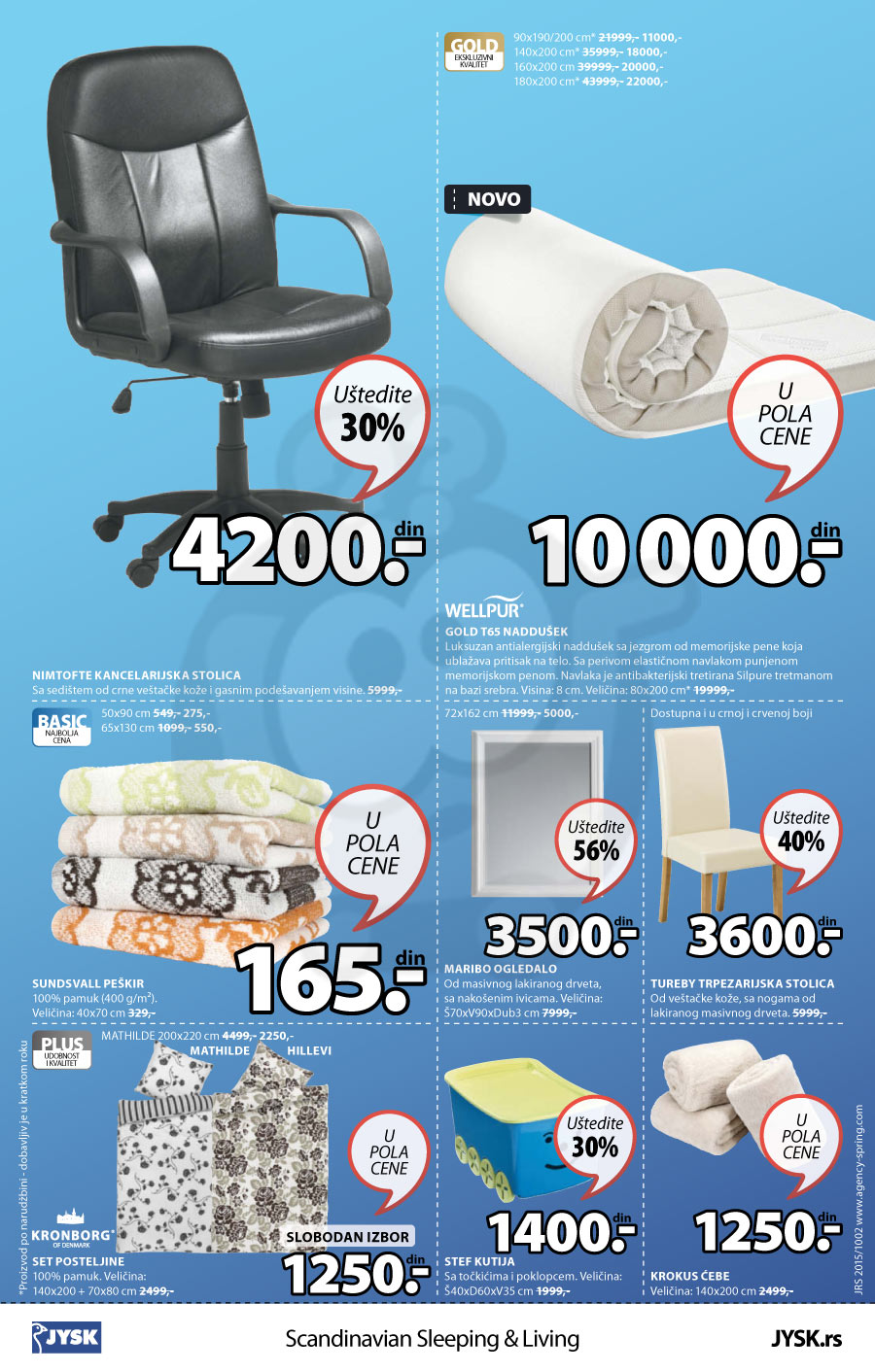 JYSK Katalog Akcija Sve za kuću 08.10. 14.10.2015. Kuda u Kupovinu