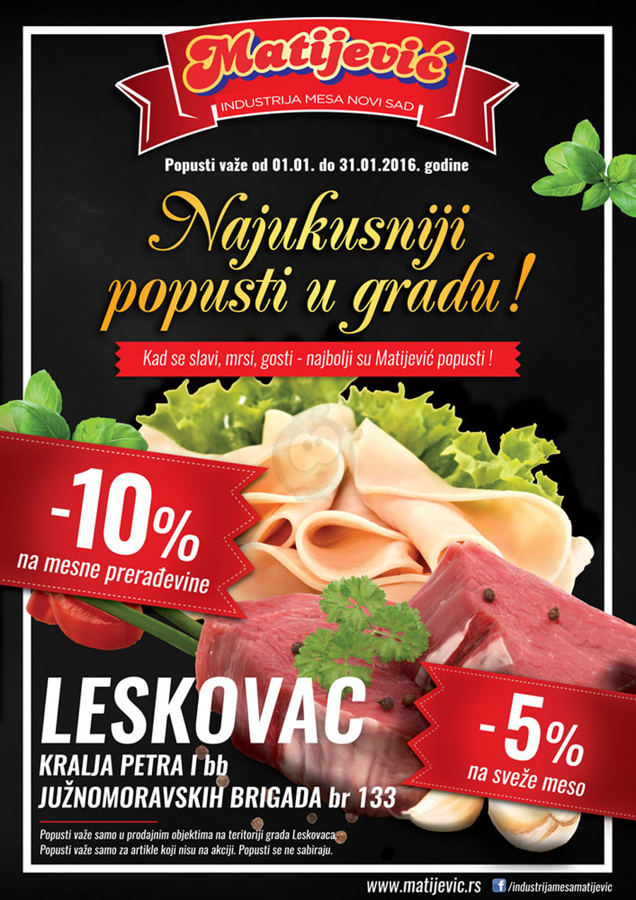 Proizvodi na akciji su obeleženi datumom trajanja - Redovne cene su podložne promenama