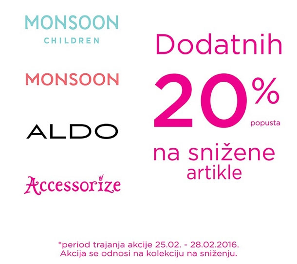Snižene cene - Aldo, Accessorize, Monsoon