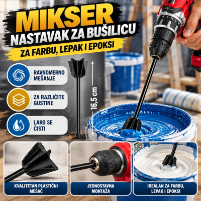 Mikser nastavak za mešanje farbe ili lepka