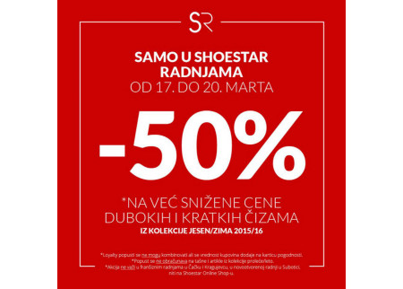 Sniženje u SHOESTAR radnjama!