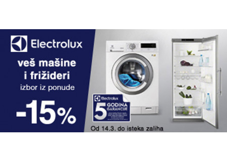 Kupi kvalitetno i uštedi: -15% Electrolux frižideri i veš mašine