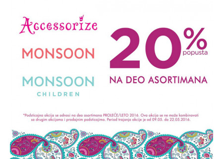 Accessorize, Monsoon i Monsoon Children - sniženje