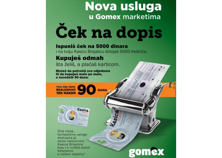 GOMEX: Nova akcija - Ček na dopis