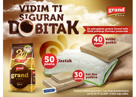 Sve verne potrošače Grand kafe Gold do 7. decembra očekuje siguran dobitak