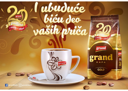 Jubilarno pakovanje Grand kafe Gold za 20 godina kvaliteta, poverenja i bliskosti 
