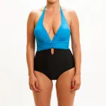 Jednodelni ženski kupaći kostim- 2TOP BLUE BLACK