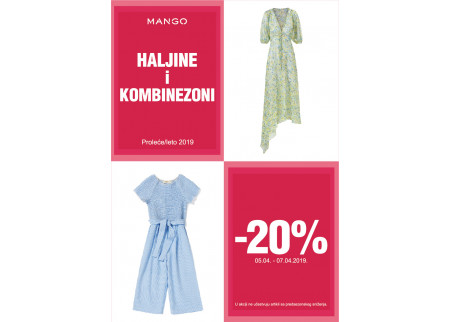 MANGO vikend akcija - Haljine i kombinezoni - 20%