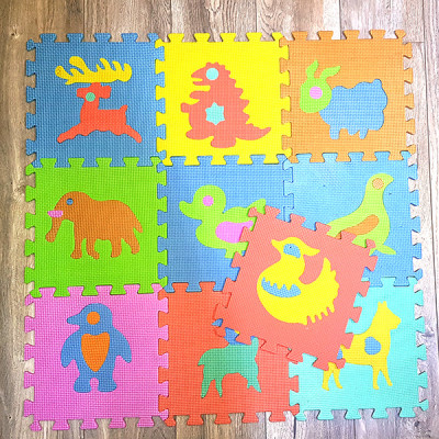 Dečije podne slagalice za igru - Životinjsko carstvo - 10 komada 30x30 cm