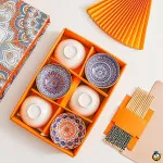 Bohemia keramički poklon set - 6 činija i štapića