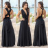 Bianca Black Dress - Crna elegantna haljina sa različitim mogućnostima vezivanja