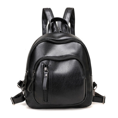 All-Match Backpack - Ženski crni ranac od eko kože 