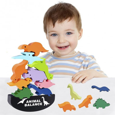Animal Balance - Kreativna dečija balans slagalica sa drvenim blokovima