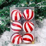 Lilihip Glow – Set od 6 crveno-belih lilihip kugli za jelku