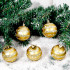 Golden Glow – Set od 6 zlatnih ukrasnih kugli za jelku sa svetlucavim prugama