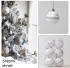 Silver Glow - Set od 6 srebrnih ukrasnih kugli za jelku sa svetlucavim šarama