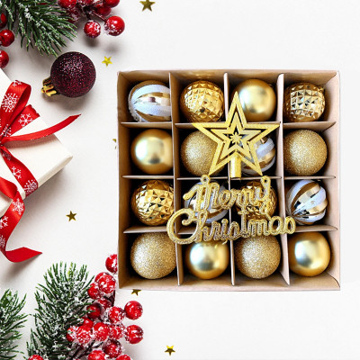 Gold-Star Shine set - 18 magičnih zlatnih ukrasa za jelku sa vrh zvezdom