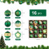 Green-Gold Shine set - 16 magičnih zelenih ukrasa za jelku u formi kugli