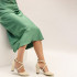 Luksuzne ženske bež sandale ukrštenih kaiševa - zatvorenih prstiju CEMAY-202 BEI