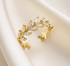 Golden Leaf Elegance - prsten sa listićima u zlatnoj boji
