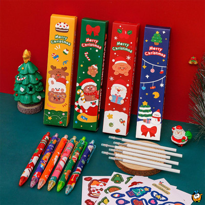 Christmas Pen - praznično pakovanje od pet gel hemijskih olovaka