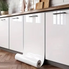 Sjajna vinil tapeta za nameštaj - Bela boja 5m ro...