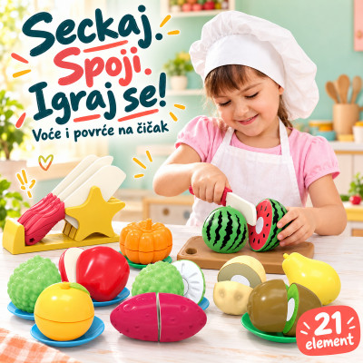 Edukativna igračka - voće i povrće sa čičak trakom