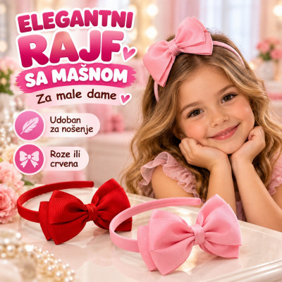 Elegantni rajf sa mašnom za devojčice