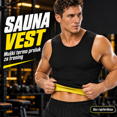 Sauna vest - Muški termo prsluk za znojenje i sagorevanje masti