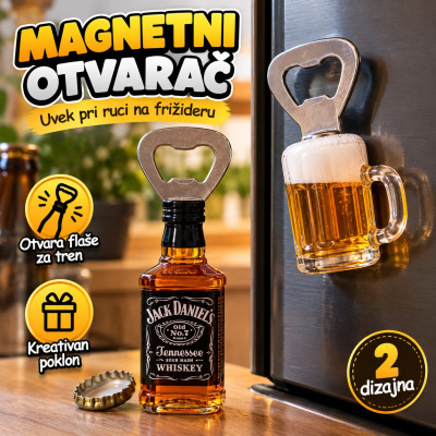 Magnetni otvarač flaša u obliku žestokih pića
