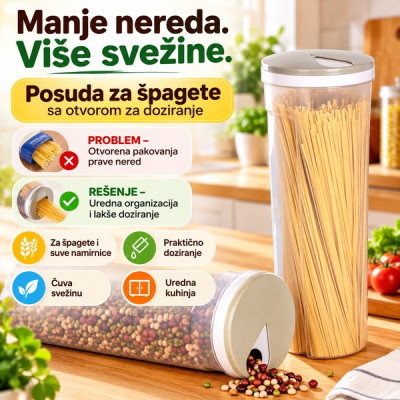 Posuda za špagete sa otvorom za doziranje