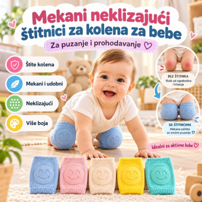 Mekani neklizajući štitnici za kolena za bebe – za puzanje i prohodavanje