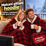 Blanket Hoodie - Duks Ćebe sa rukavima Karirano Crveno