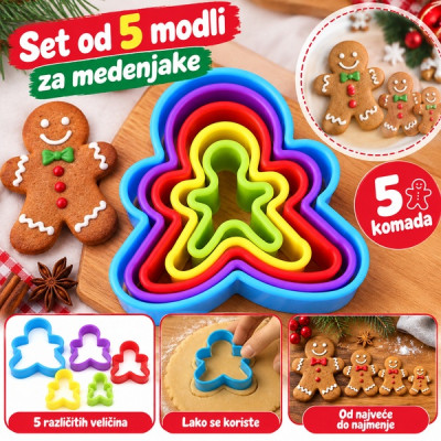 Honey Cake set od 5 modli za medenjake - od najveće do najmanje