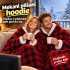Blanket Hoodie - Duks Ćebe sa rukavima Karirano Crveno
