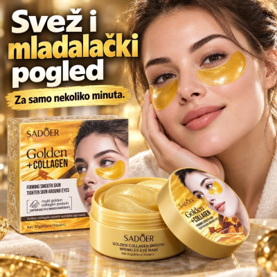 Sadoer Golden + Collagen Maska Za Kožu Oko Očiju 30 pari