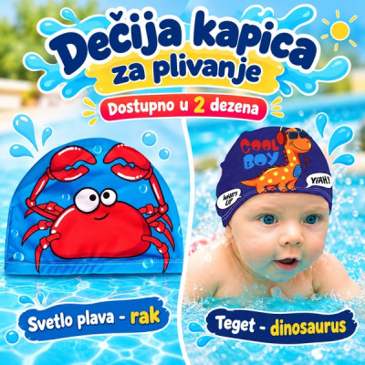 Šarena dečija kapica za plivanje - fantastičnih dezena